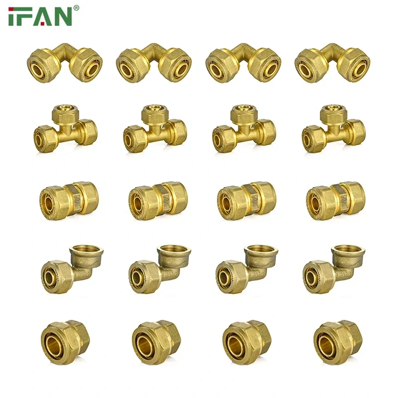 Plumbing Materials 16-32mm PEX Brass Compression Fittings